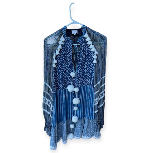 Hemant & Nadita Blue Pom Dress - Picture 4 of 7